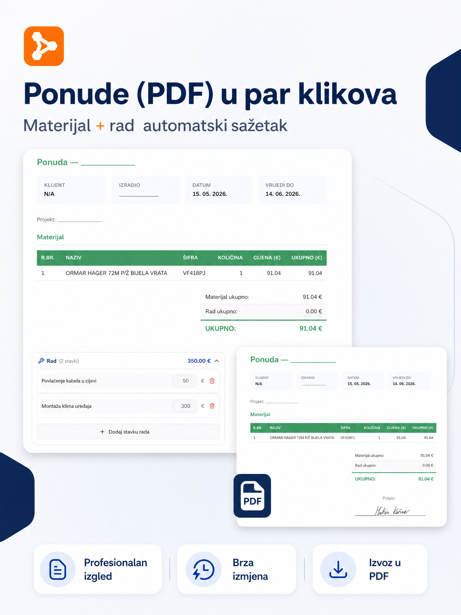 Ponude (PDF) u par klikova — materijal i rad s automatskim sažetkom